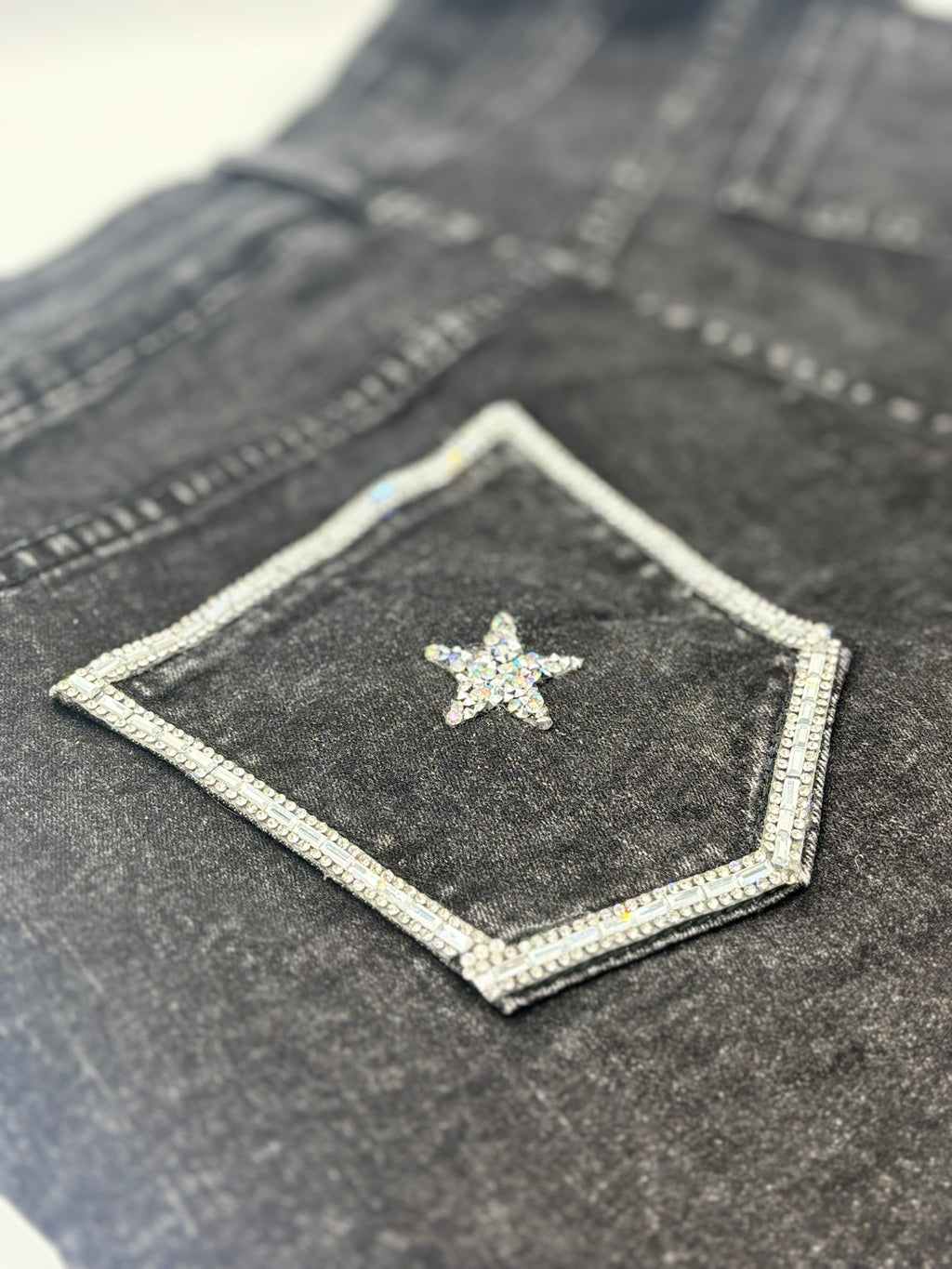 Midnight Sparkles - Women's Black Jean Shorts