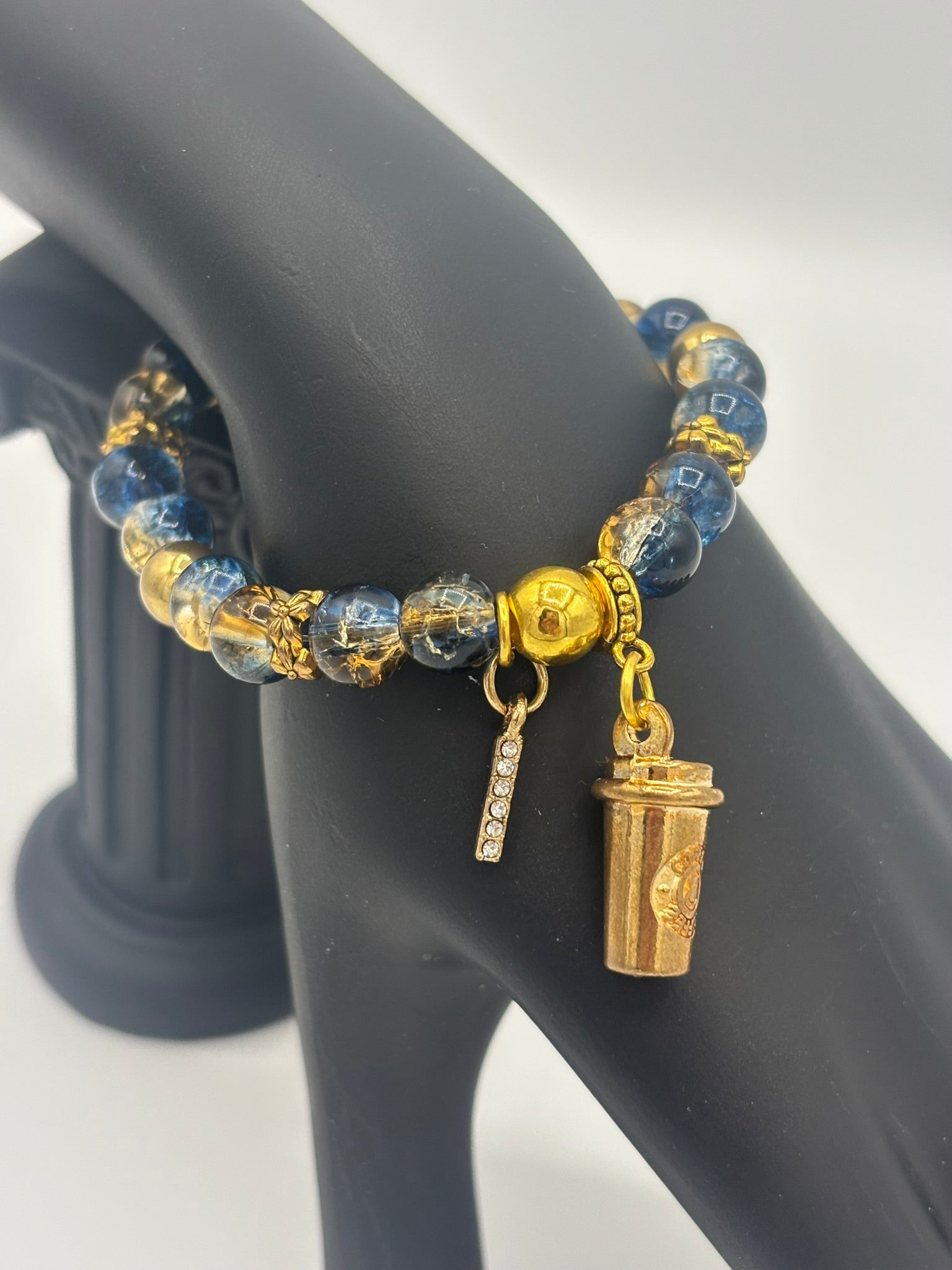 The Golden Blue & Cafe Charm Women's Bracelet