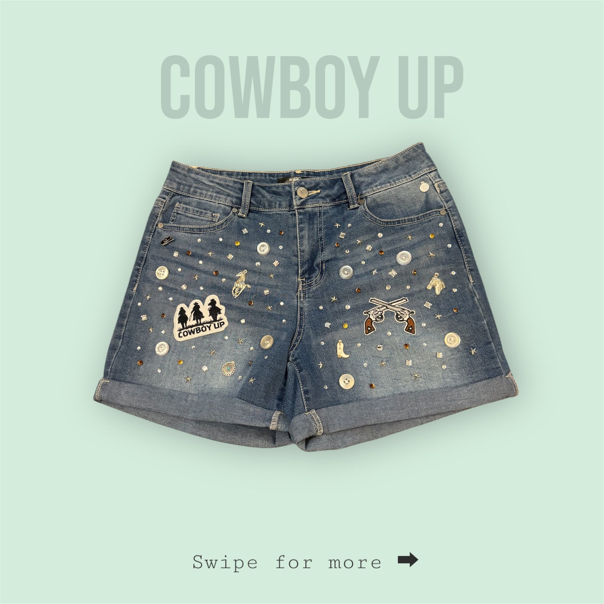 Cowboy Up Women's Jean Shorts