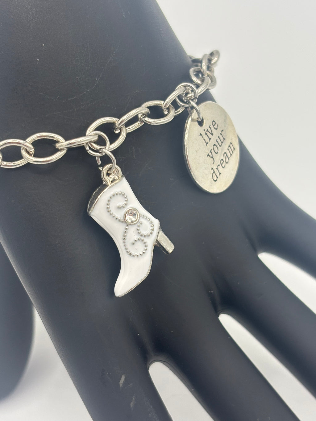 Country Western Cow skull & Heels Toggle Bracelet