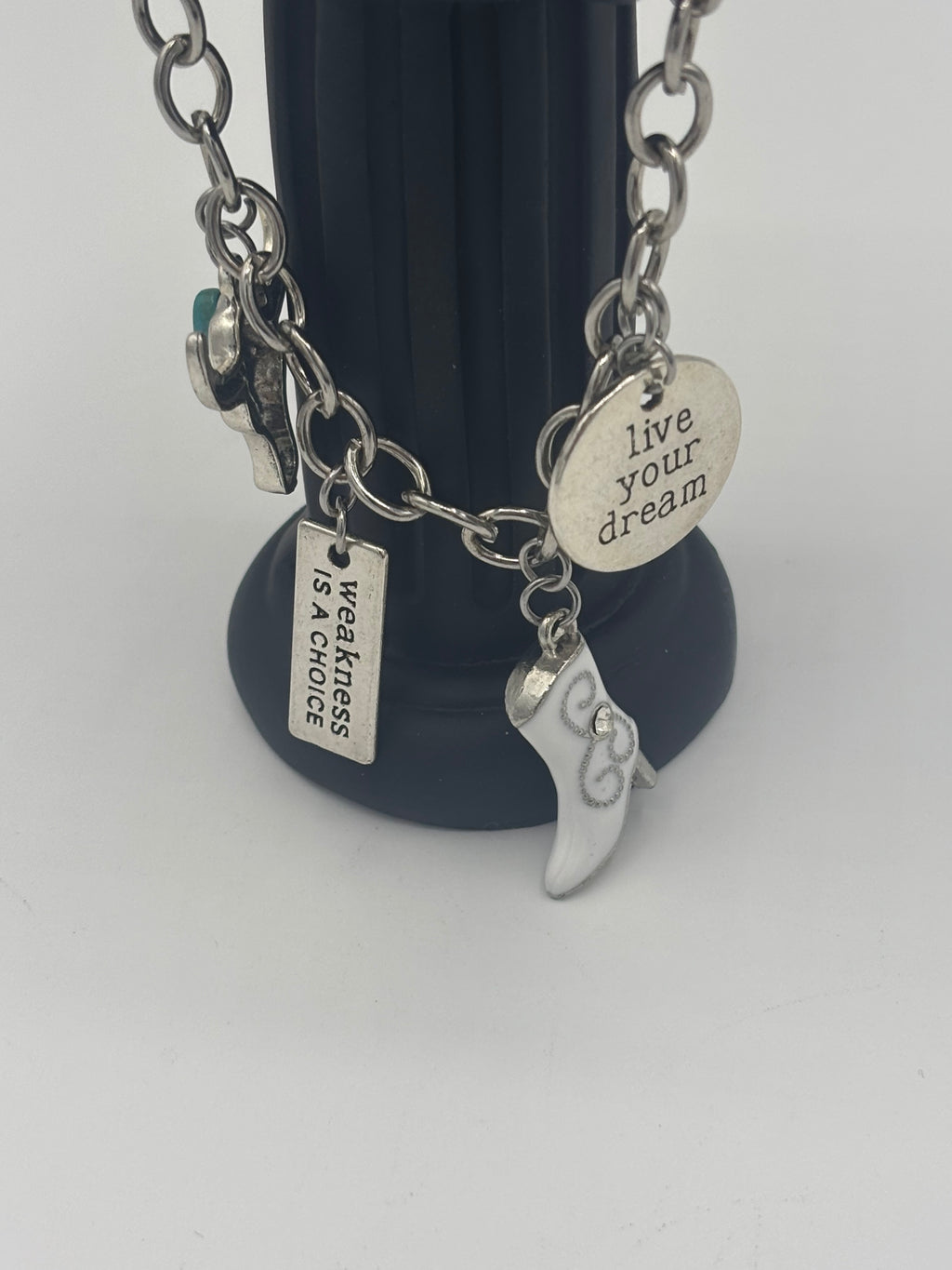 Country Western Cow skull & Heels Toggle Bracelet