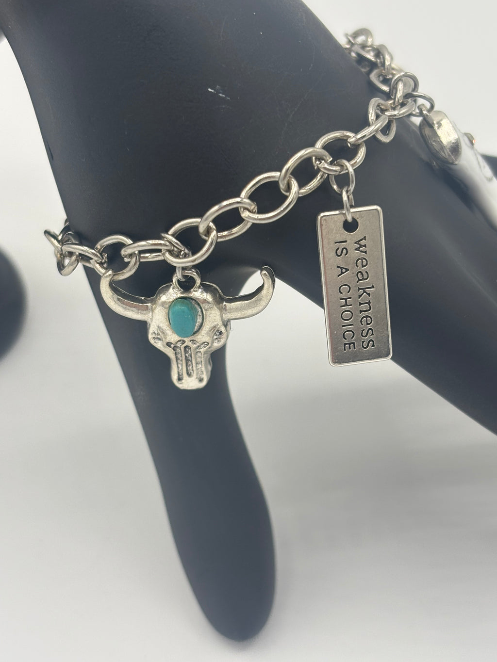 Country Western Cow skull & Heels Toggle Bracelet