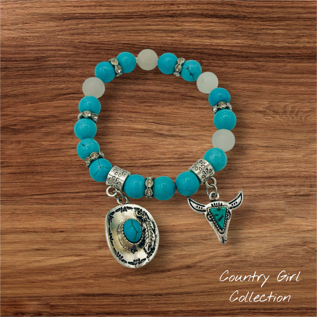 Country Girl - Cowboy Hat & Horns Women's Bracelet