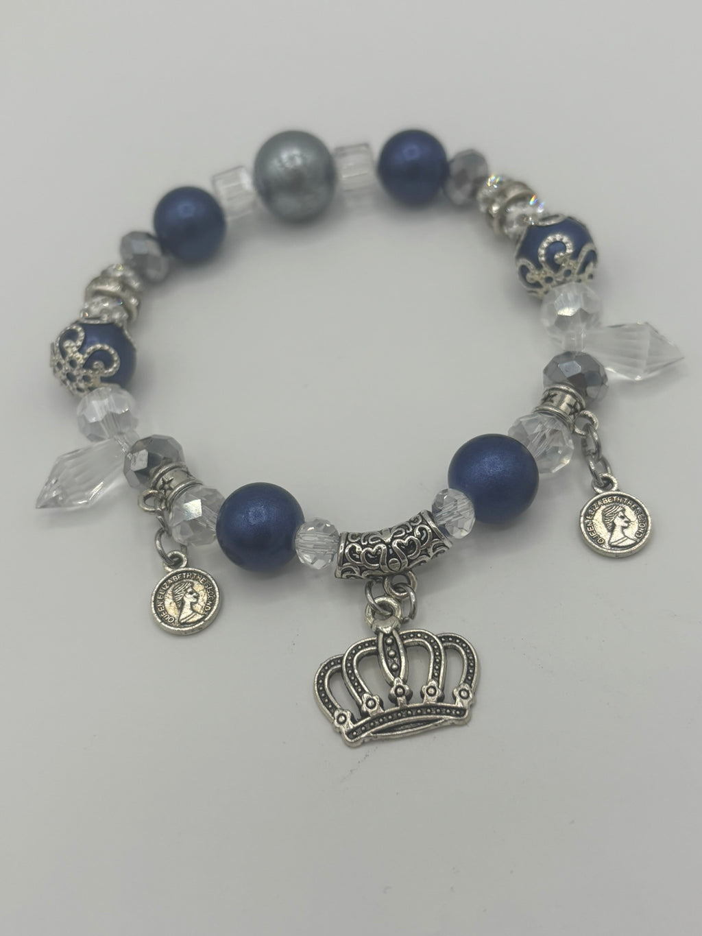 The Regal Queen's Crown - Blue & Silver Women's Bracelet