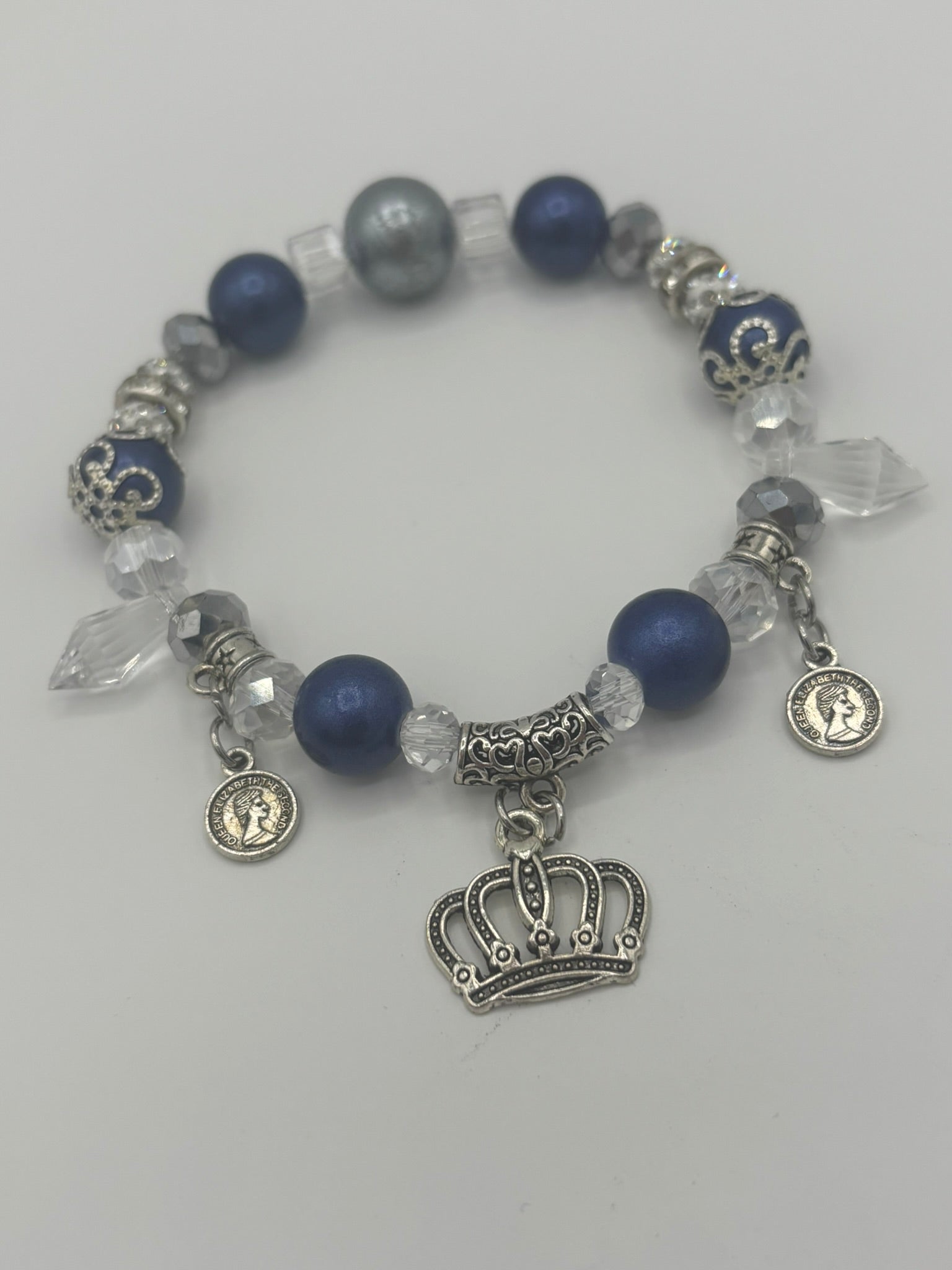 The Regal Queen's Crown - Blue & Silver Women's Bracelet