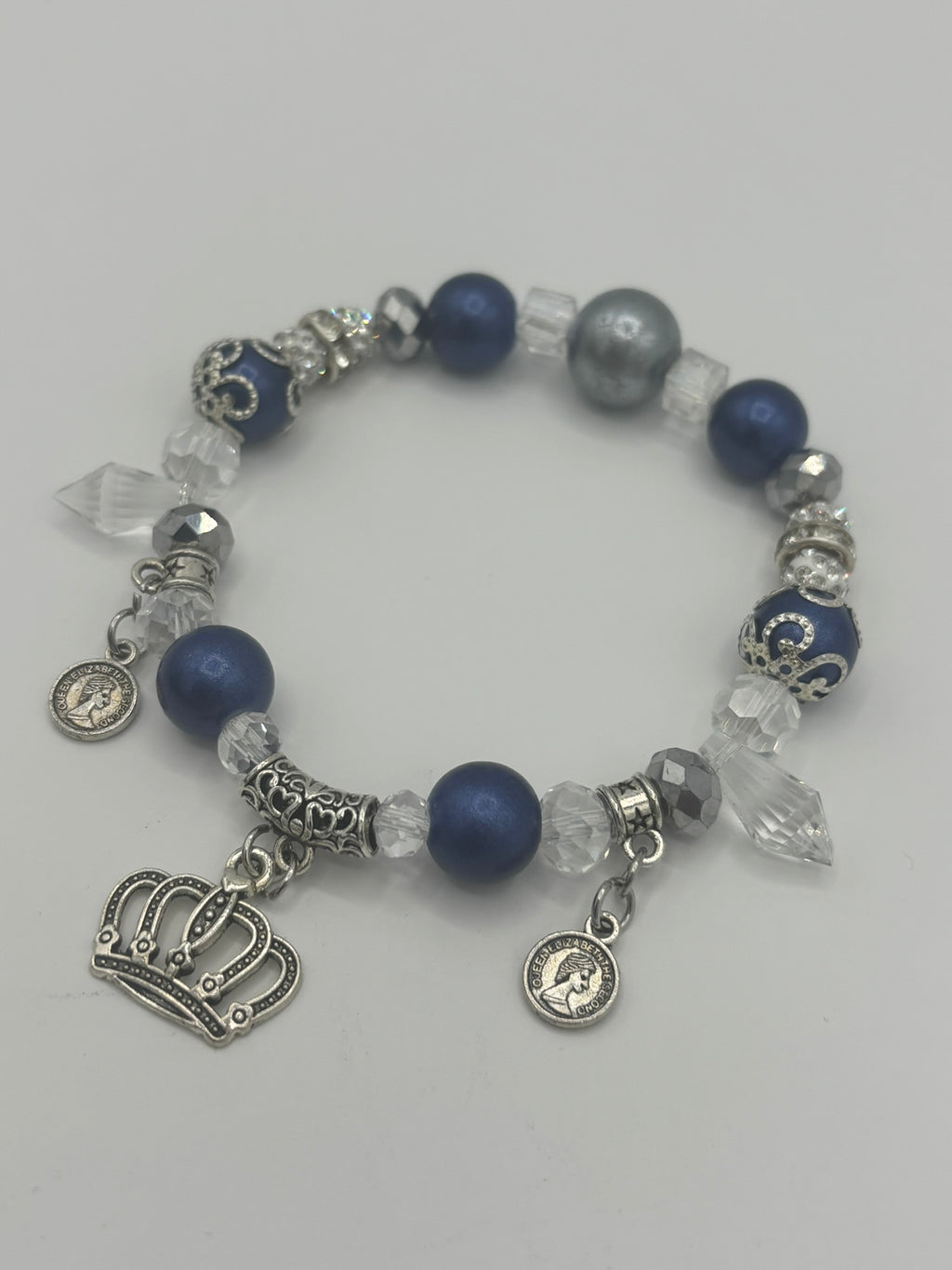 The Regal Queen's Crown - Blue & Silver Women's Bracelet