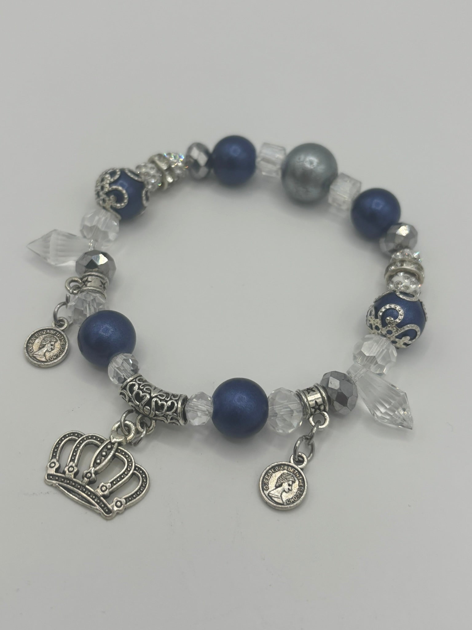 The Regal Queen's Crown - Blue & Silver Women's Bracelet
