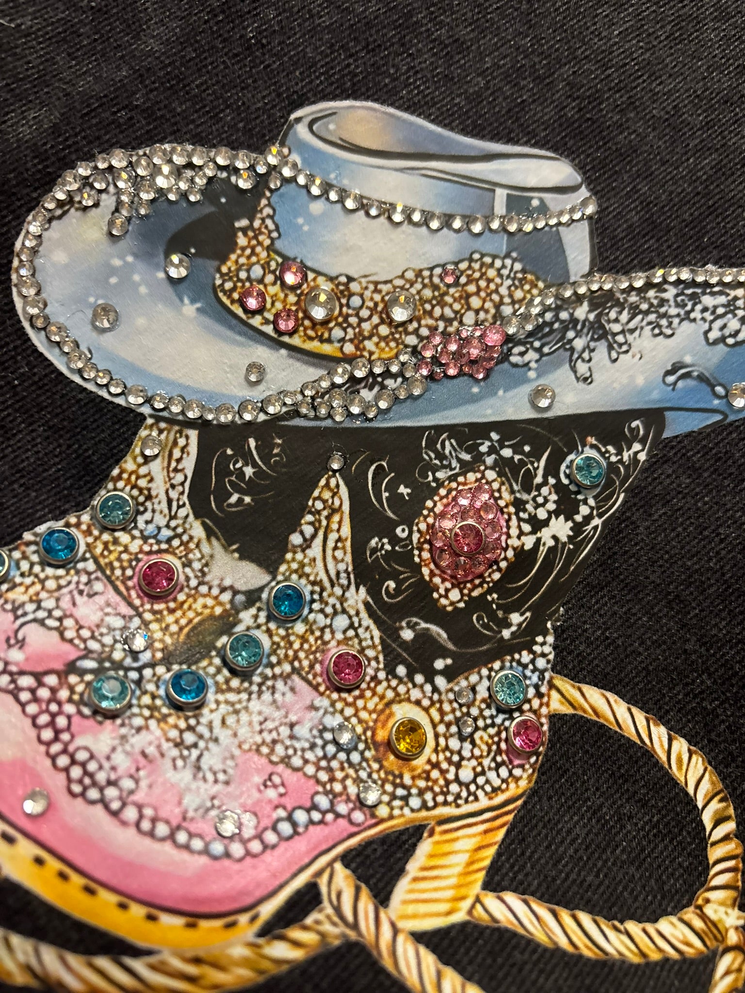 "In Dolly We Trust" -Women's Black Denim Jacket