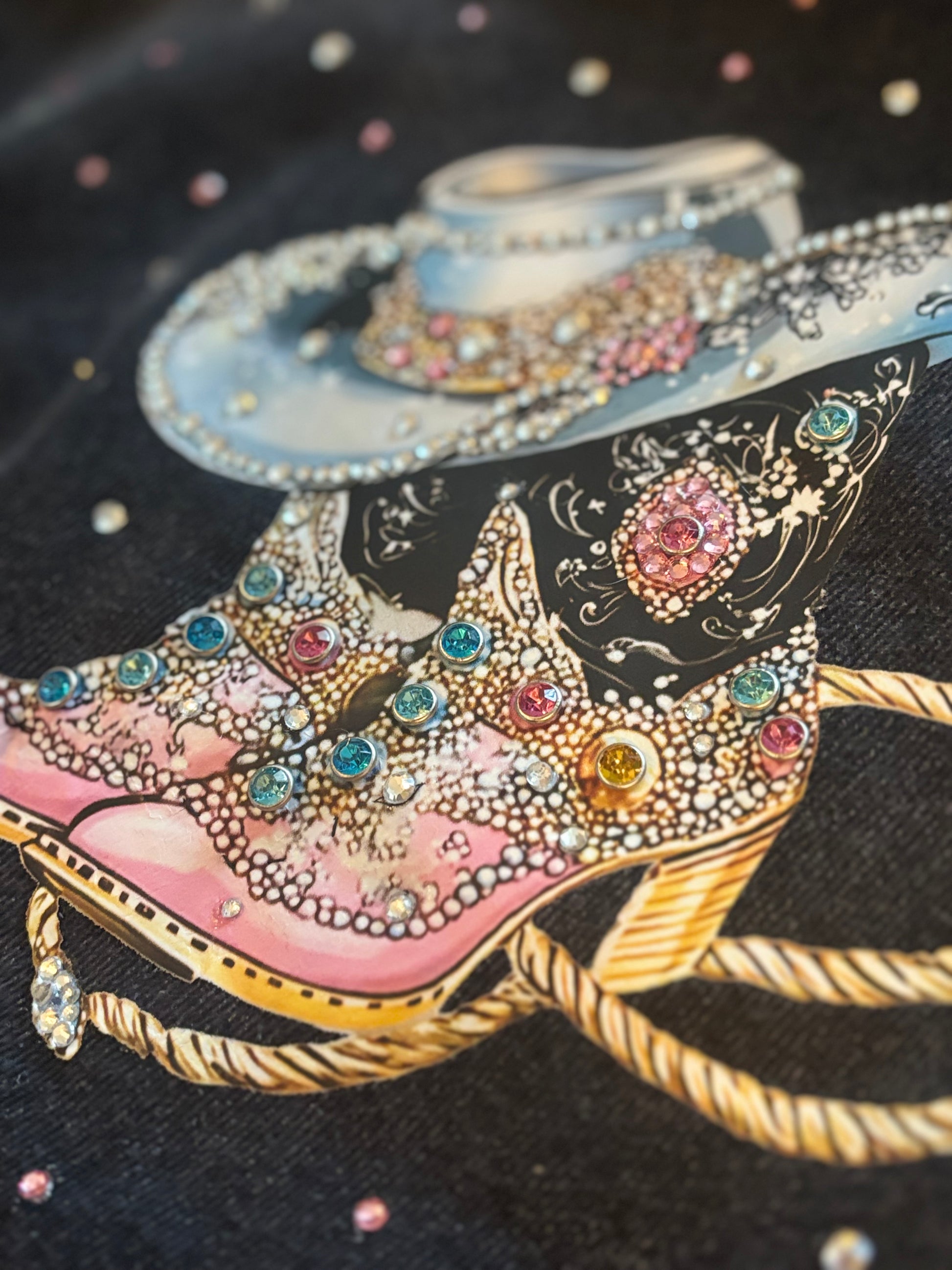 "In Dolly We Trust" -Women's Black Denim Jacket