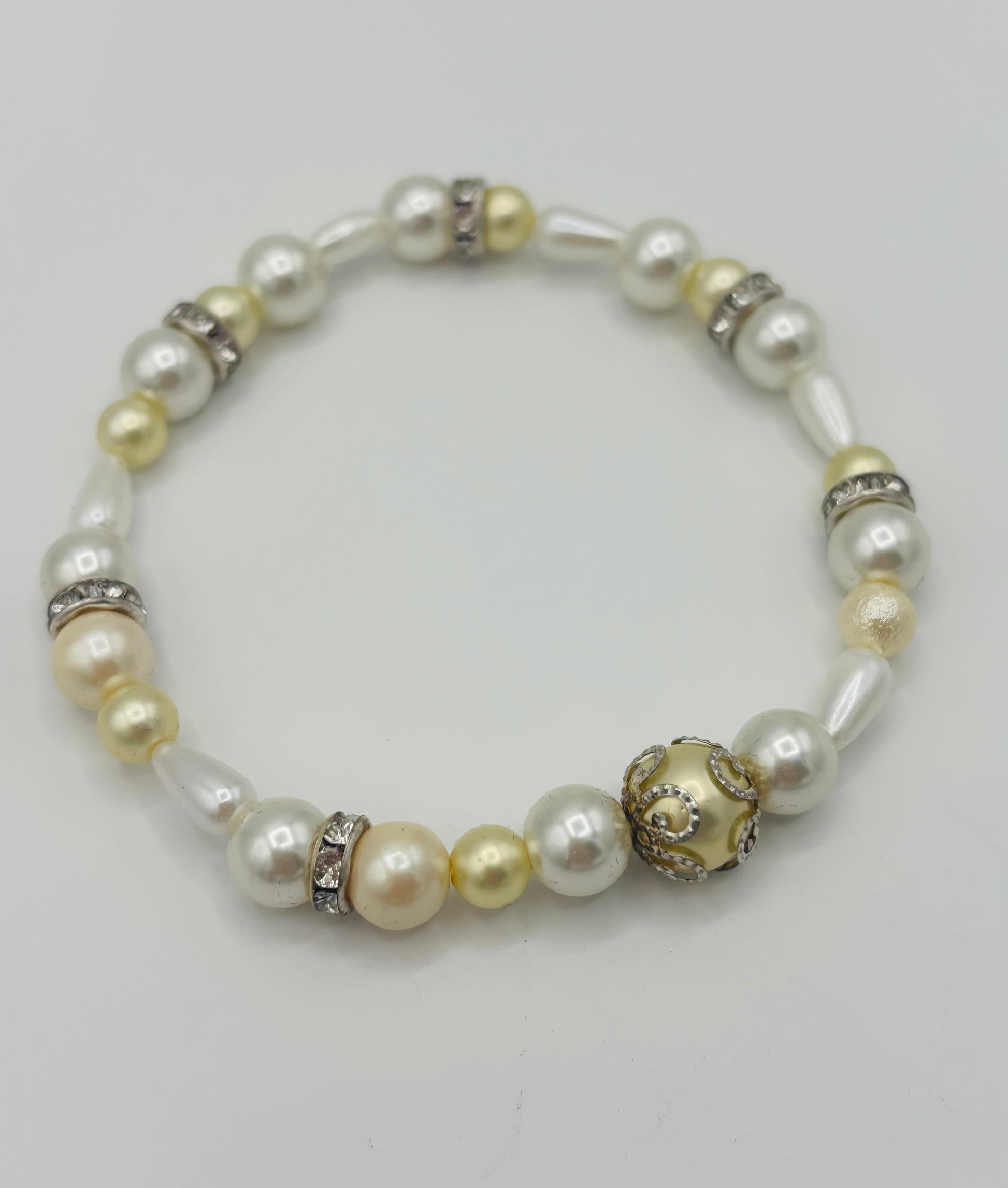 Golden & Classic Ivory  Pearl Women's Bracelet