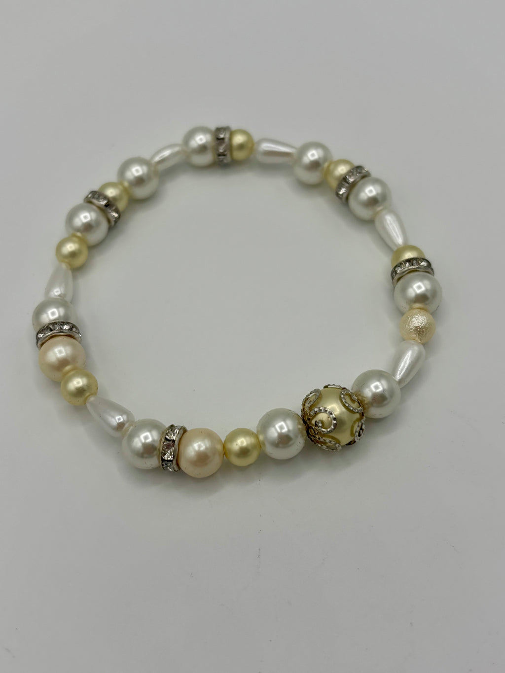 Golden & Classic Ivory  Pearl Women's Bracelet