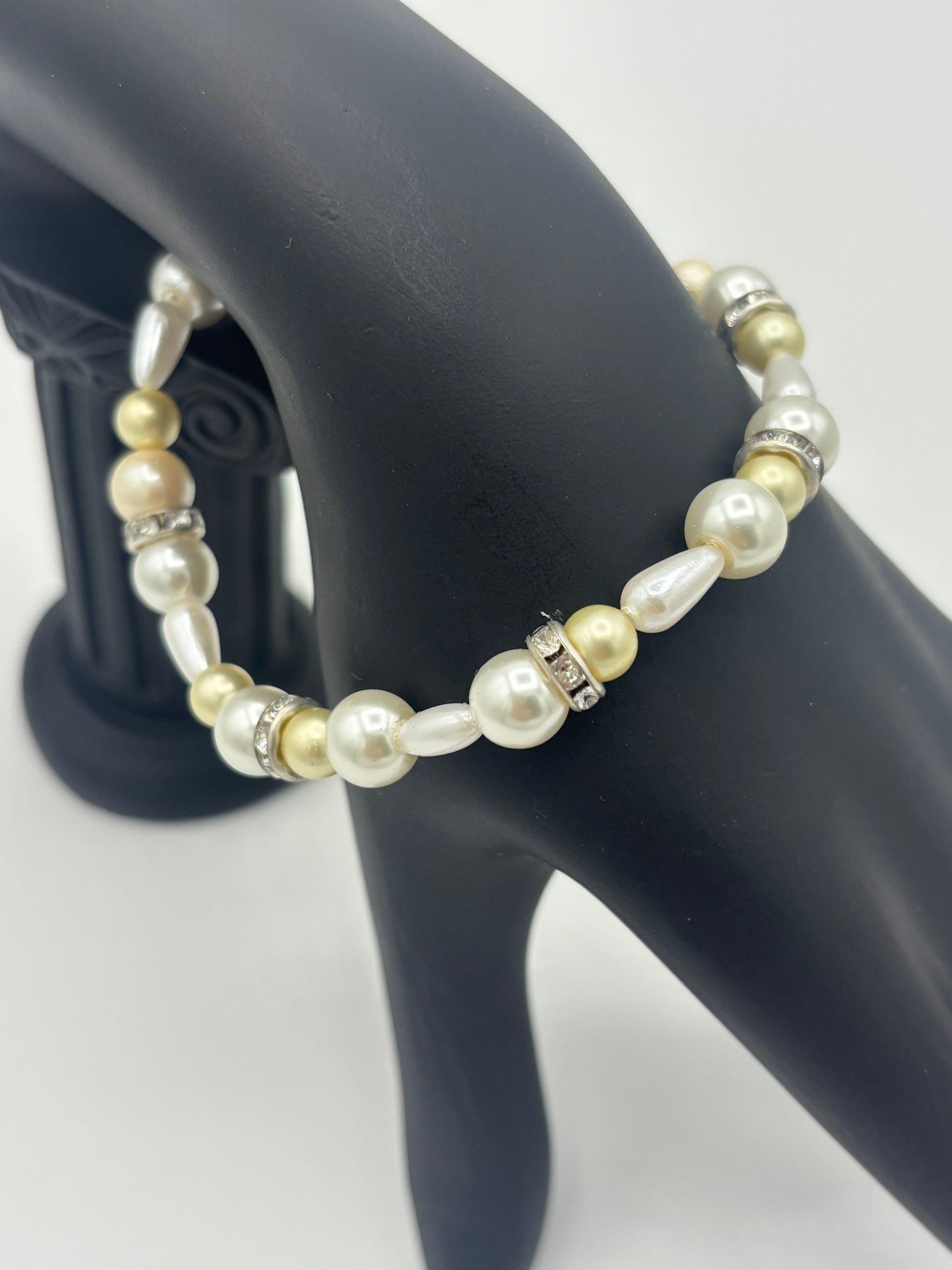 Golden & Classic Ivory  Pearl Women's Bracelet