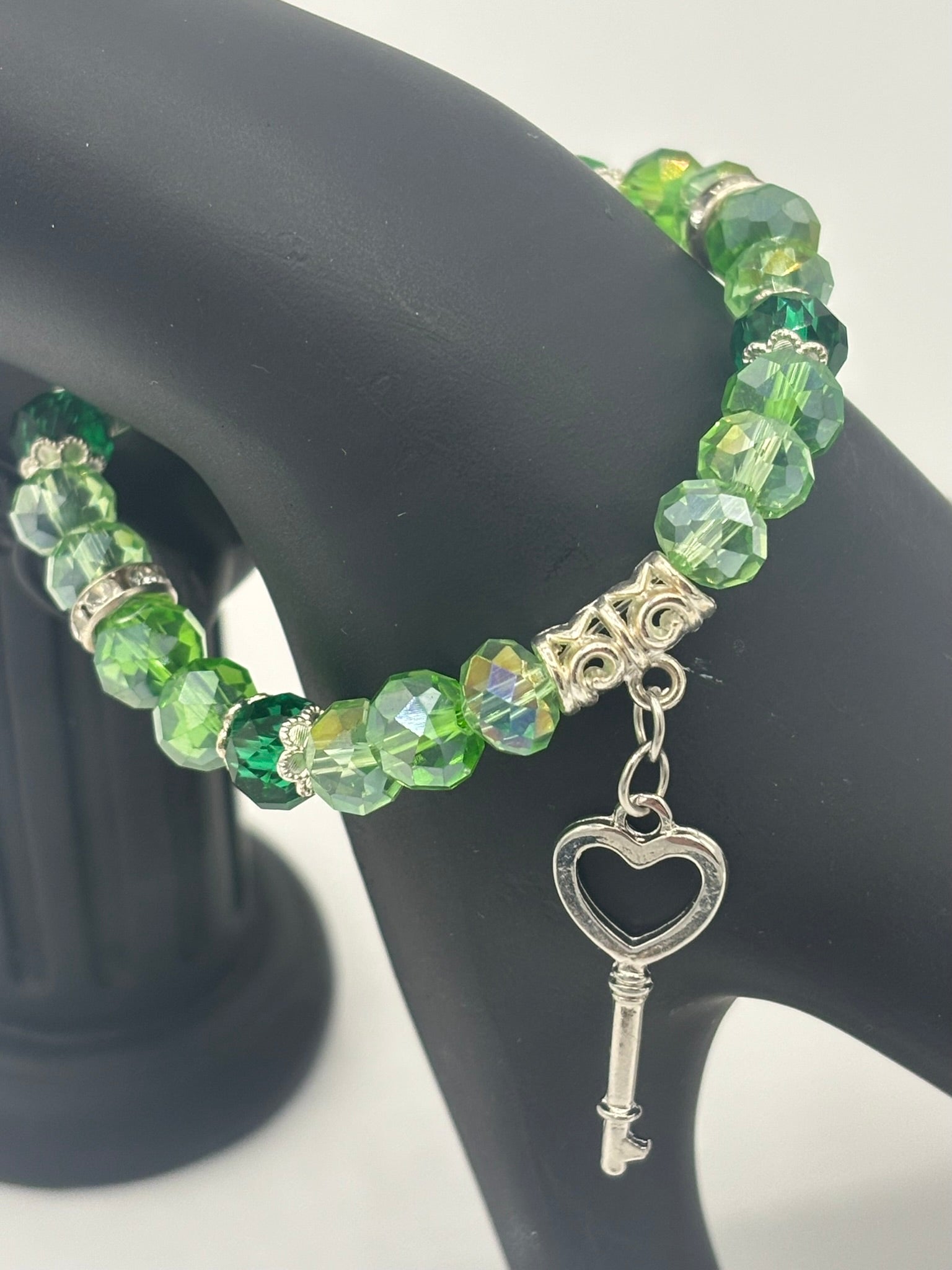Crystal & Glass Emerald Beads Women's Bracelet