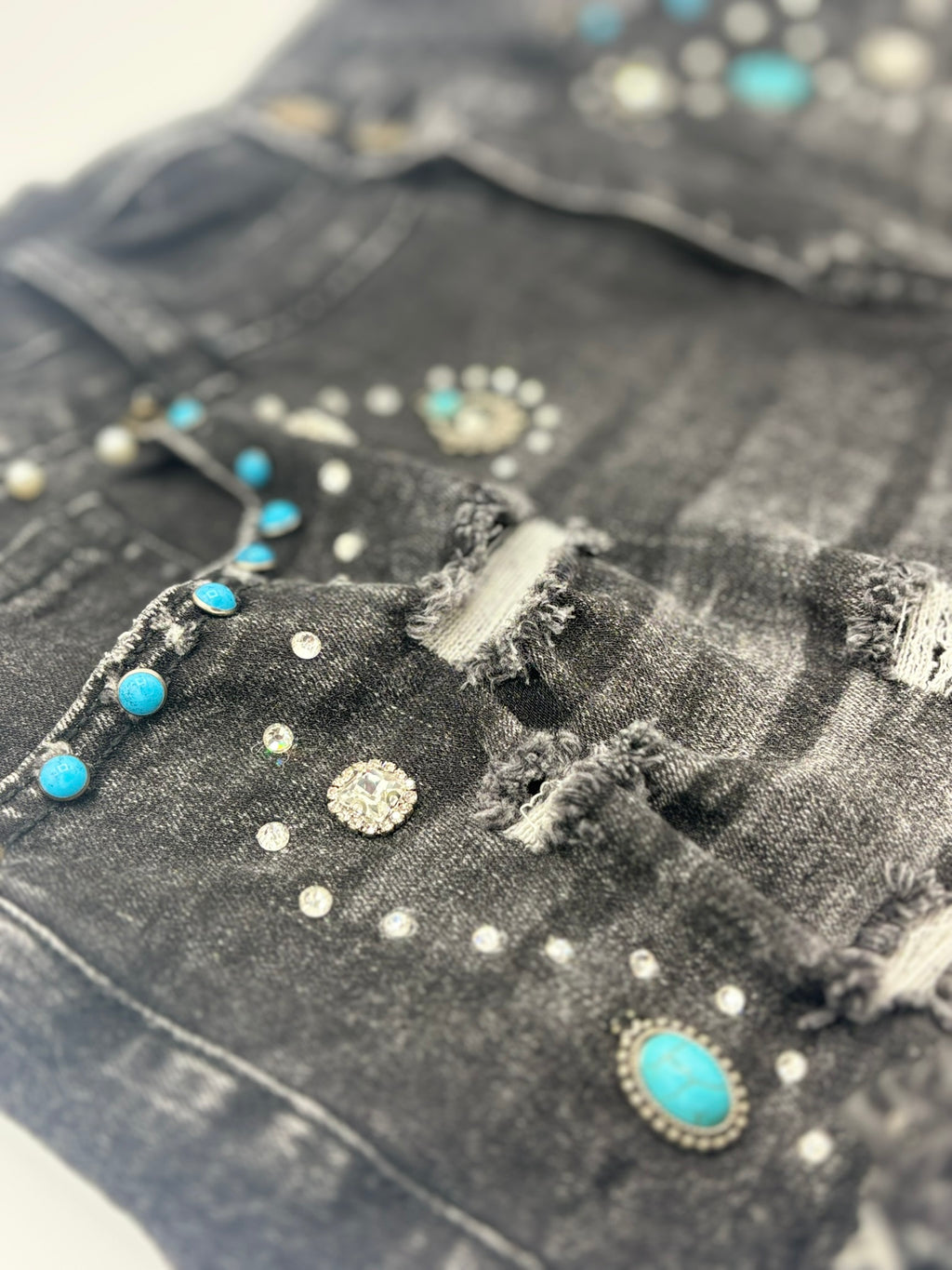 Midnight Sparkles - Women's Black Jean Shorts