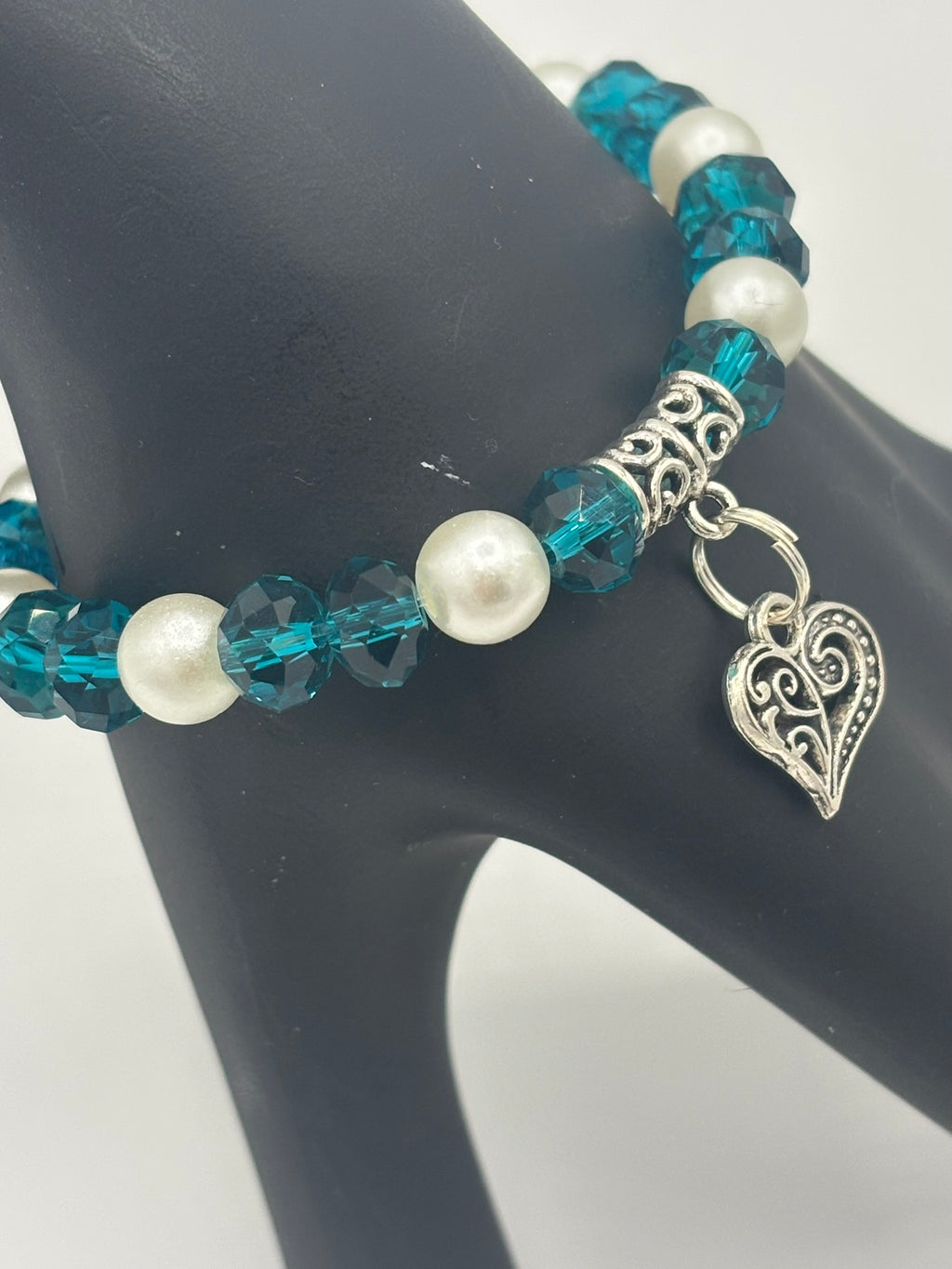 Z Collection - Moonlit Waves, Teal & Pearl Women's Bracelet