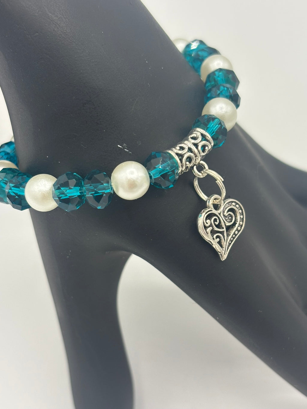 Z Collection - Moonlit Waves, Teal & Pearl Women's Bracelet