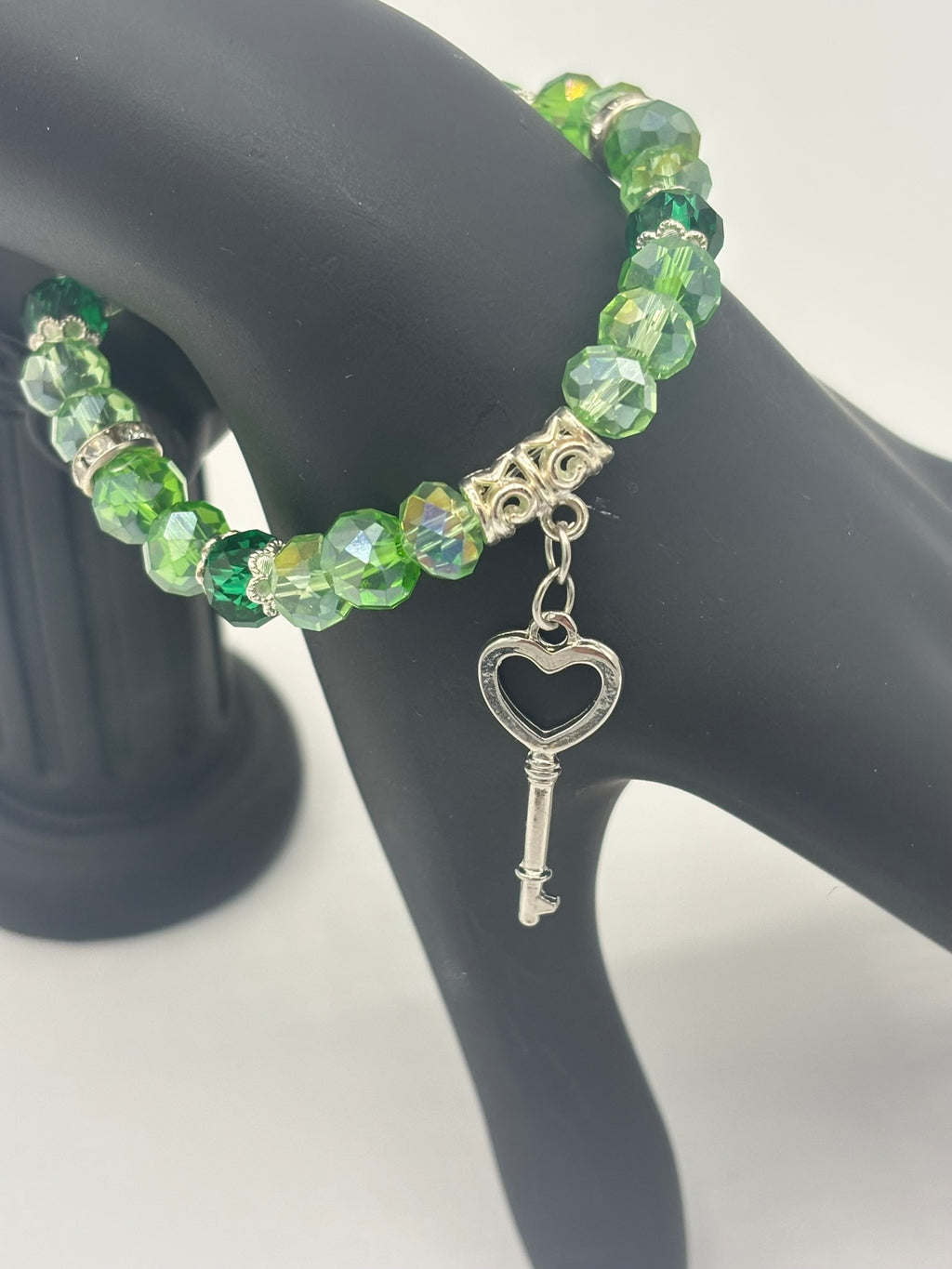 Crystal & Glass Emerald Beads Women's Bracelet