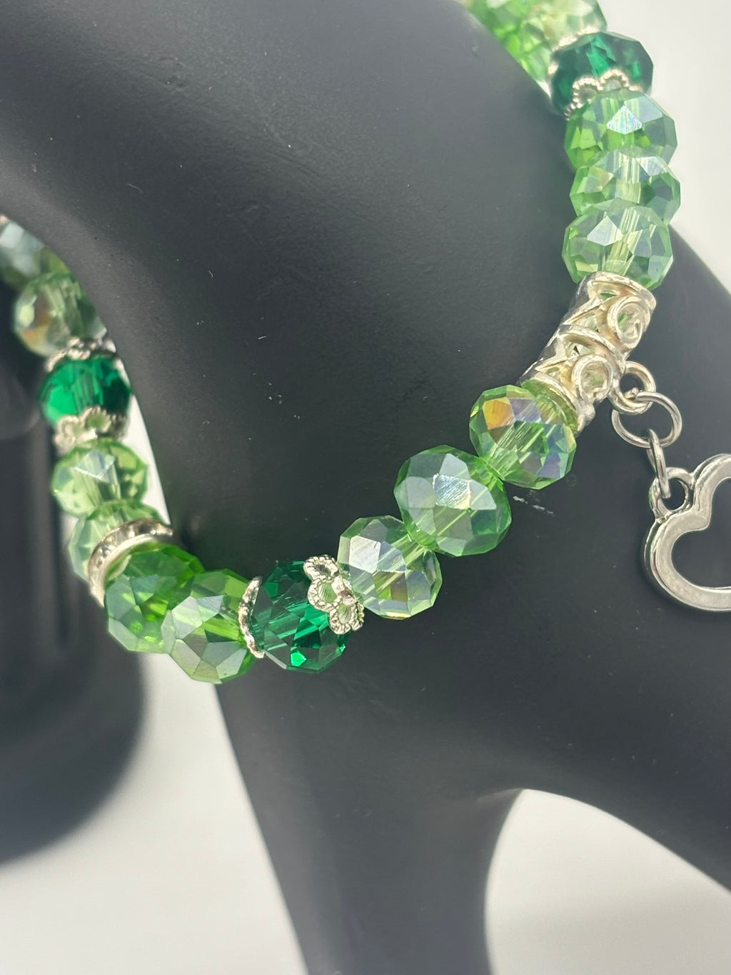Crystal & Glass Emerald Beads Women's Bracelet