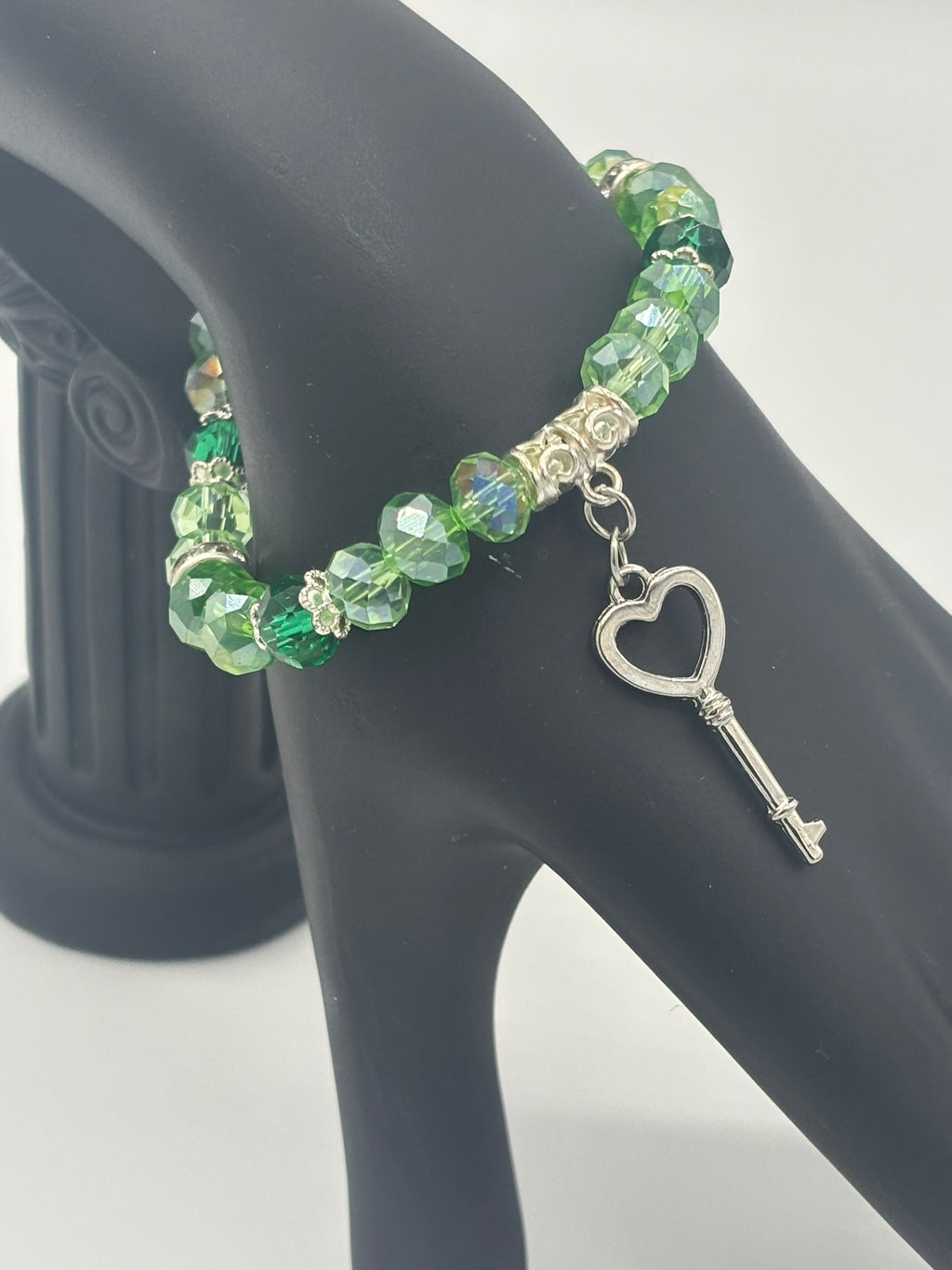 Crystal & Glass Emerald Beads Women's Bracelet