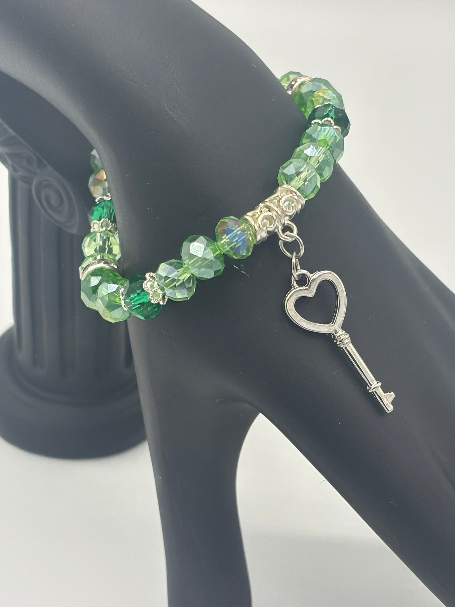 Crystal & Glass Emerald Beads Women's Bracelet