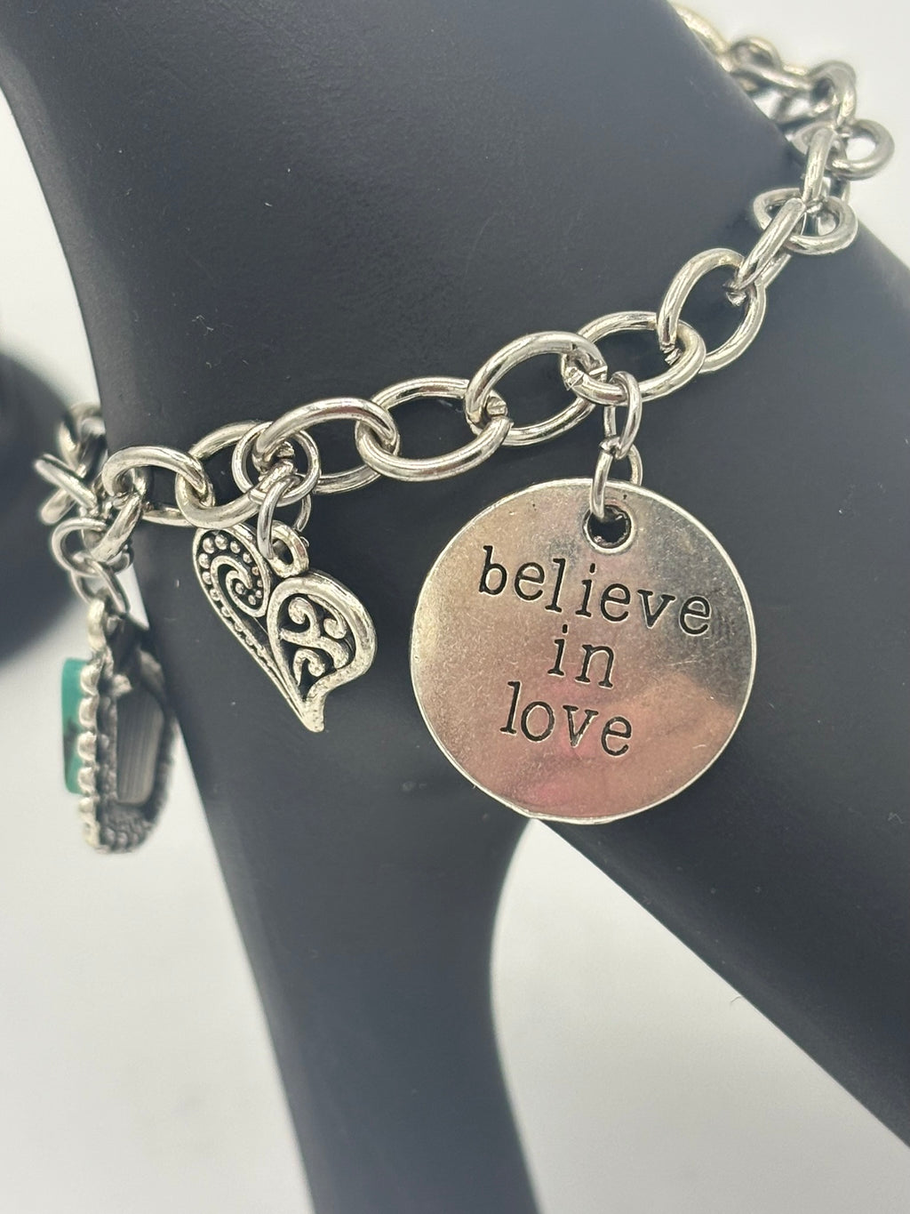 Turquoise, Hearts, and Love Toggle Bracelet